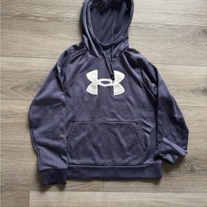 Under Armour Navy Blue Hoodie with White Logo